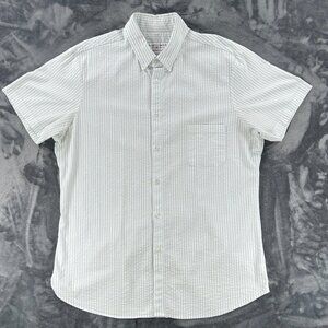 Mizzen Main Seersucker Striped Performance Trim Fit Button Up Shirt Men 2XL Prep